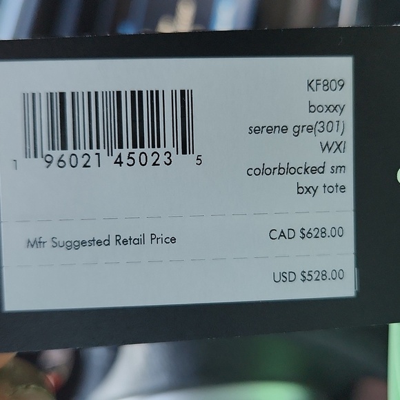 💚🔹️ Kate Spade🔹️ Boxxy Colorblocked Tote In Serene Green - Picture 10 of 10